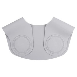 Cuello de corte de pelo extralargo, antideslizante, capa de corte de pelo, chal de silicona, protector de cuello para colorear el cabello, corte de cabello... (gris corto)