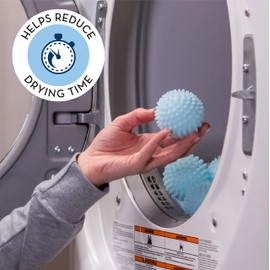 S&T INC. Reusable Dryer Balls, Fabric Softener for Laundry, Light Blue, 2.5 in, 4 Pack