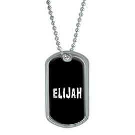 GRAPHICS & MORE Elijah - Name Military Dog Tag Luggage Keychain