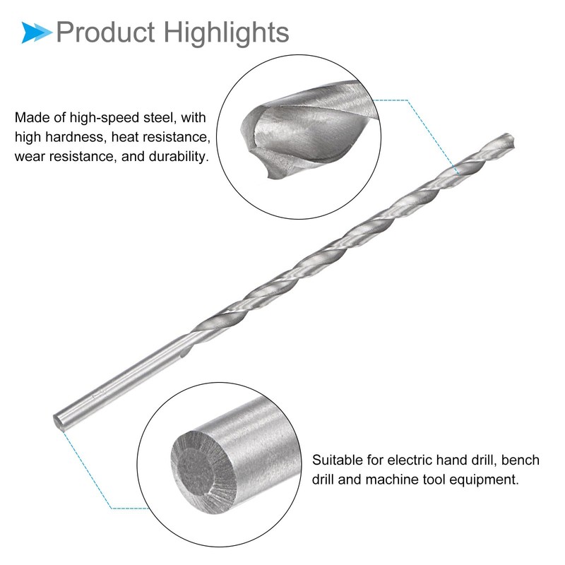 CoCud Extra Long Twist Drill Bit, 0.3 inch (7 mm)