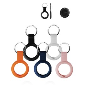 (5 Pack) Case for MiLi MiTag Smart Tag - Durable, Eco-Friendly, Shockproof, Easy-to-Remove and Anti-Lost Design, Black & White & Orange & Blue & Pink