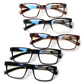 SIGVAN 5 Packs Blue Light Blocking Reading Glasses for Women Men Comfortable Computer Games Glasses Readers (5 Mix, 2.75)
