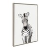 Kate and Laurel Sylvie Baby Zebra Animal Print Portrait Framed