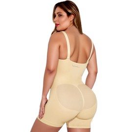 BaseTry Shapewear Bodysuit for Women Tummy Control Seamless Sculpting Hip Enhancer Body Shaper (Beige, XL)