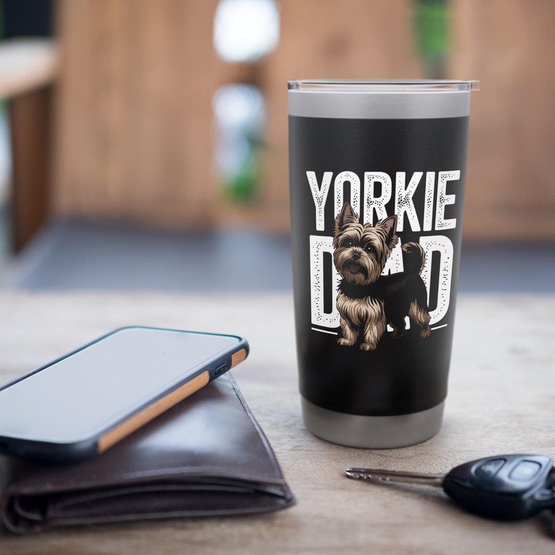 Yorkie Dad Funny Yorkshire Terrier Dog Owner Father's Day Stainless