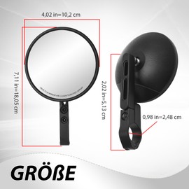 MospdyGear 1 Pair Motorcycle Mirrors 360° Adjustable Handlebar Mirrors Compatible with Motorcycles, ATVs, Scooters and Mopeds