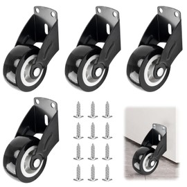 Yooyan Pack of 4 Gate Rollers, Heavy Duty Gate Wheels for Anti-Drop Door Floor Jockey Wheel, Adjustable Non-Slip Jockey Wheel, Side Mounted Castors with 12 Screws, for Heavy Gates, Garden Gates and