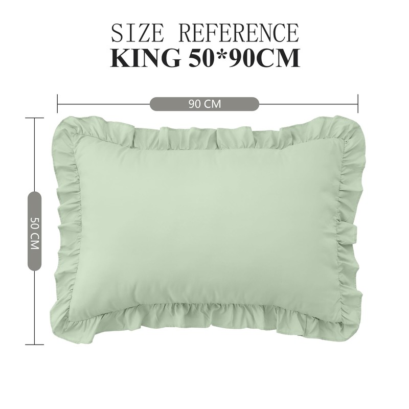LINENOVA Ruffled Pillow Cases Set of 2 - King Size