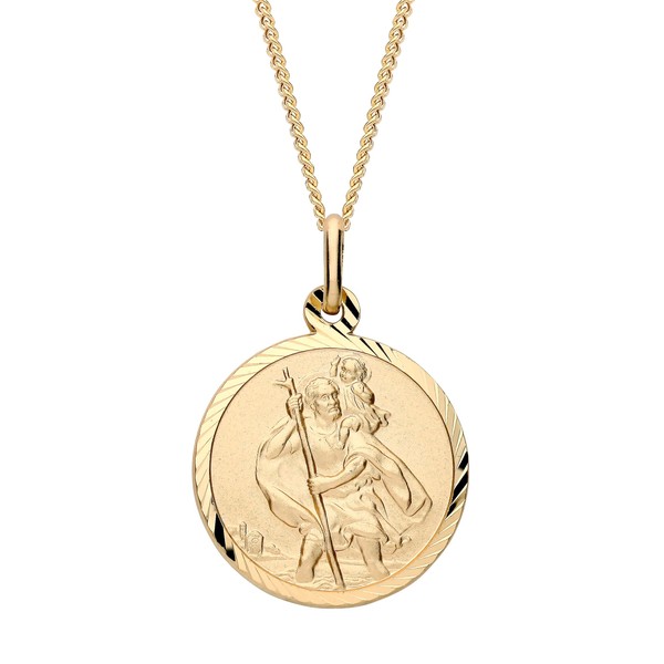 Old English Jewellers 9ct Gold on Silver St Christopher Pendant