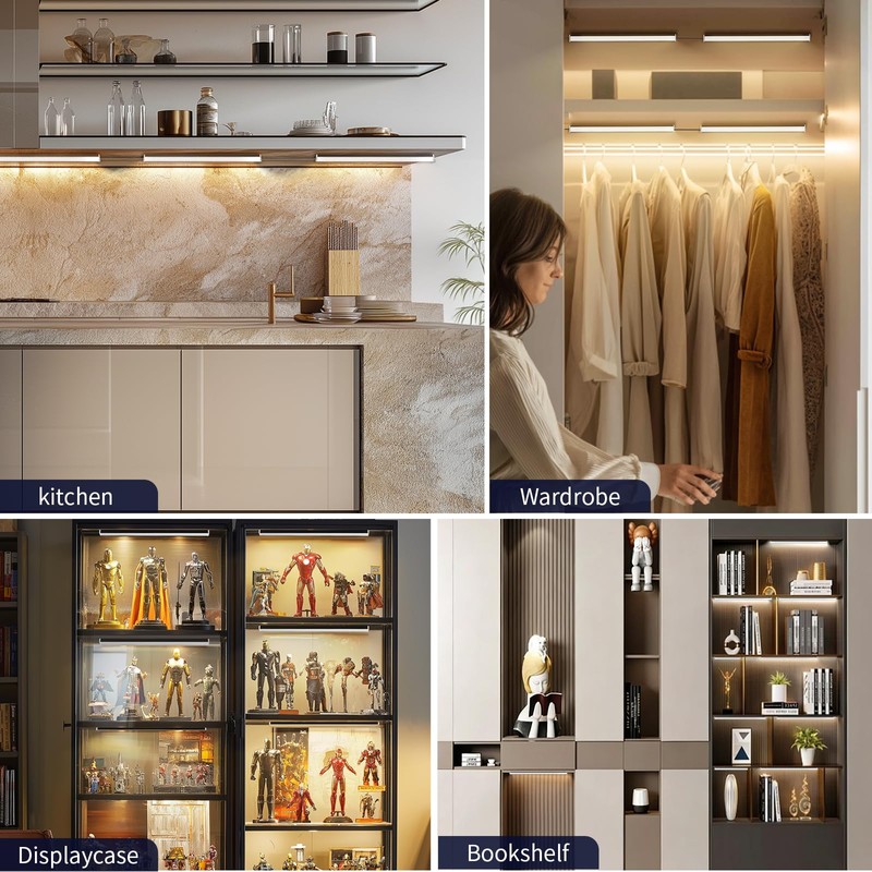 VST Under Cabinet Lighting 6 Pack, Touch Control LED Cabinet