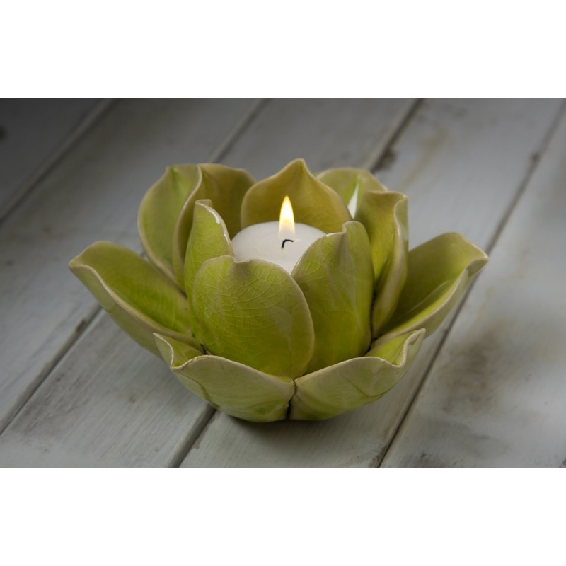 HomArt Lotus Tea Light Holder, Pink