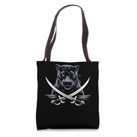 Kids Black Panther Pirate Skull Crossbones Black Panther Tote Bag