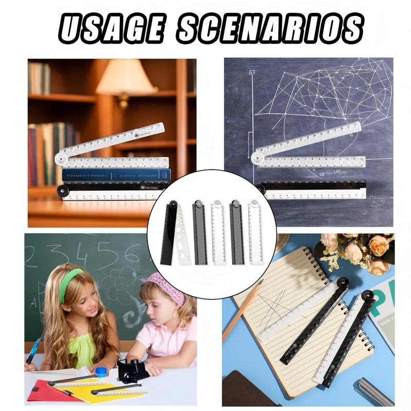 5Pcs Folding Ruler 15cm/30cm Foldable Ruler Precise Stationery Ruler Straight