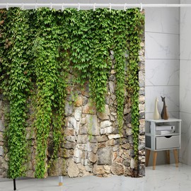 FAIRYGATE B8715 Shower Curtain Green Anti Mould Bathtub Curtain Shower Curtain Basic Shower Curtains Made of Polyester Fabric Shower Curtain Waterproof Washable Shower Curtains for Shower Bath