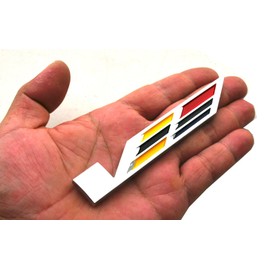 3pcs Black V Car Body Trunk Lid Sticker 3D Badge Emblem Compatible with ATS CTS SRX XTS (Chrome)