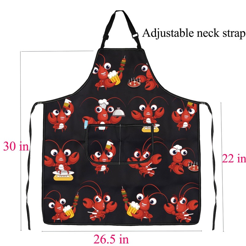 ENSIANTH Crayfish Apron Crayfish Lover Gifts Red Lobster Apron Crayfish