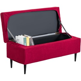 GOSTADY Ottoman Covers, Stretch Folding Storage Stool Slipcover Furniture Protector, Rectangle Bench Footstool Cover with Elastic Bottom, Soft Jacquard Fabric Removable Washable, Medium