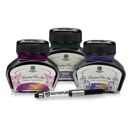 Octopus Fluids 3 x 30 ml Sheen Fountain Pen Ink with Converter Set Magic