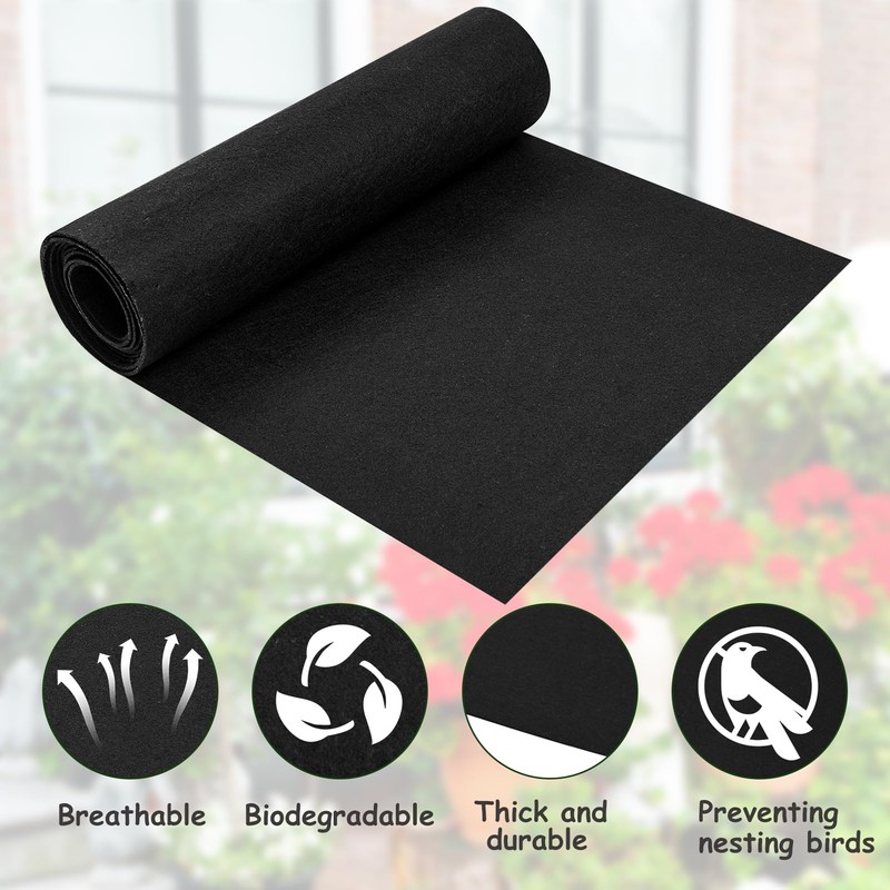 16 x 120 Inch Felt Planter Liner Roll Non-Woven Fabric