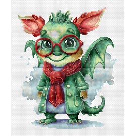 Cross Stitch Kit Luca-S - The Elegant Dragon, B1407, Counted Cross Stitch Kit for Adults, Needlecraft and Embroidery Kit