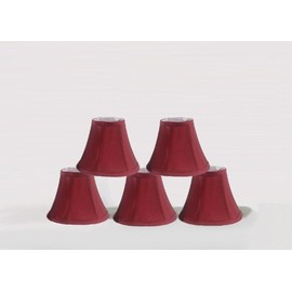 Urbanest 1100630b Chandelier Lamp Shades 6-inch, Bell, Clip On, Burgundy (Set of 5)