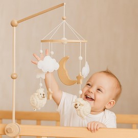 Playtastic Bed Toy Baby Mobile with Stars, Clouds and Sheep (Hanging Toys, Mobile Kids)