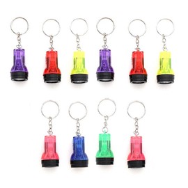 JZK 10 x Mini torch keyring for kids party bag fillers, small LED flashlight keychain for party favours gift, lightweight handy torch key ring, keyhole light lamp, camping emergency tool