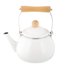 Bestco NQ-0255 Kettle Enameled Kettle, 0.4 gal (1.8 L), Compatible with Gas Fire, White