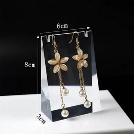 Mcoser L-Shape Clear Acrylic Necklace Stand 6*3*8CM Slant Back Pendant Earing Display Holder for Photography,Jewelry,Cosmetic,Crafts Show