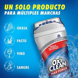 OxiClean Quitamanchas en Gel Max Force 183 ml. Remueve las Manchas más Difíciles: Grasa, Pasto, Vino y Sangre con un Solo Producto. Con Aplicador de P