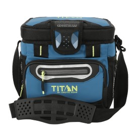 Titan by Arctic Zone 9 Can Zipperless Soft Cooler with HardBody Liner, Marine Blue