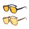 FFDHWU 2 Pieces Of Retro Double Bridge Sunglasses, Fashionable Polarized