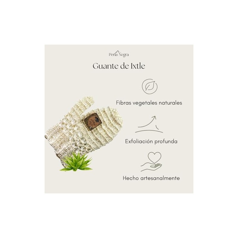 PERLA NEGRA - Guante de Ixtle - Exfoliante de baño