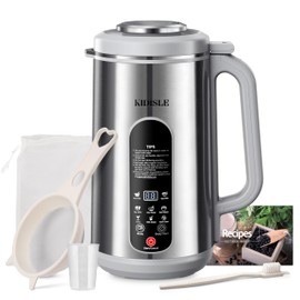 KIDISLE 8 in 1 Nut Milk Maker, 42oz Homemade Almond, Oat, Coconut, Plant Based Milks and Non Dairy Beverages, Stainless Steel Automatic Soy Milk Machine with Delay Start/Keep Warm/Boil Water, Silver