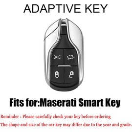 TECART Key Fob Cover Fit For Maserati Ghibli Soft TPU Key Case Keyshell Box Keychain Accessories Protector 4 button, Grey, 4 button