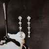 Silver Dangle Earrings for Women Sterling Silver Plated CZ Cubic
