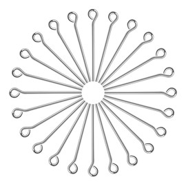TOAOB 200 Pieces Stainless Steel Eye Pins 2.5 cm Open Eye Pins Head Pins for DIY Earring Necklace Jewellery Making