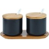 FülleMore Set of 2 Ceramic Sugar Bowls, Salt Jars, Spice