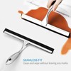 All-Purpose Stainless Steel Shower Squeegee with Adhesive Hooks, Bathroom Cleaning