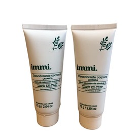 Immi Desodorante natural corporal , aroma a lavanda 75 grs. en tubo depresible (2 Piezas) hechos con ingredientes 100% naturales y libres de químicos tóxicos.