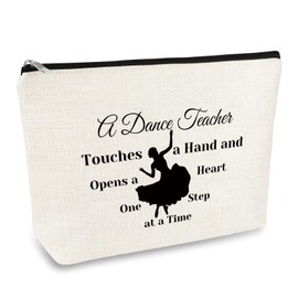 Dance Teacher Gifts Dancer Makeup Bag Dance Teacher Appreciation Gift Dancer Gifts Dance Team Gifts Cosmetic Bag Travel Pouch Christmas Birthday Gift for Dance Teacher Cheer Coach Dancing School Gifts