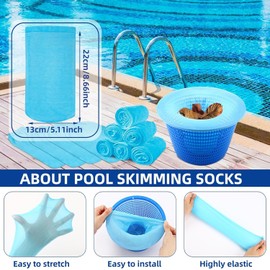 Pack of 30 Skimmer Socks Pool Skimmer Socks Net for Baskets Skimmers Swimming Pool Skimmer Socks for Filter Skimmer Pre-Filter Universal Nylon Skimmer for Basket Skimmer Against Contamination (Blue)