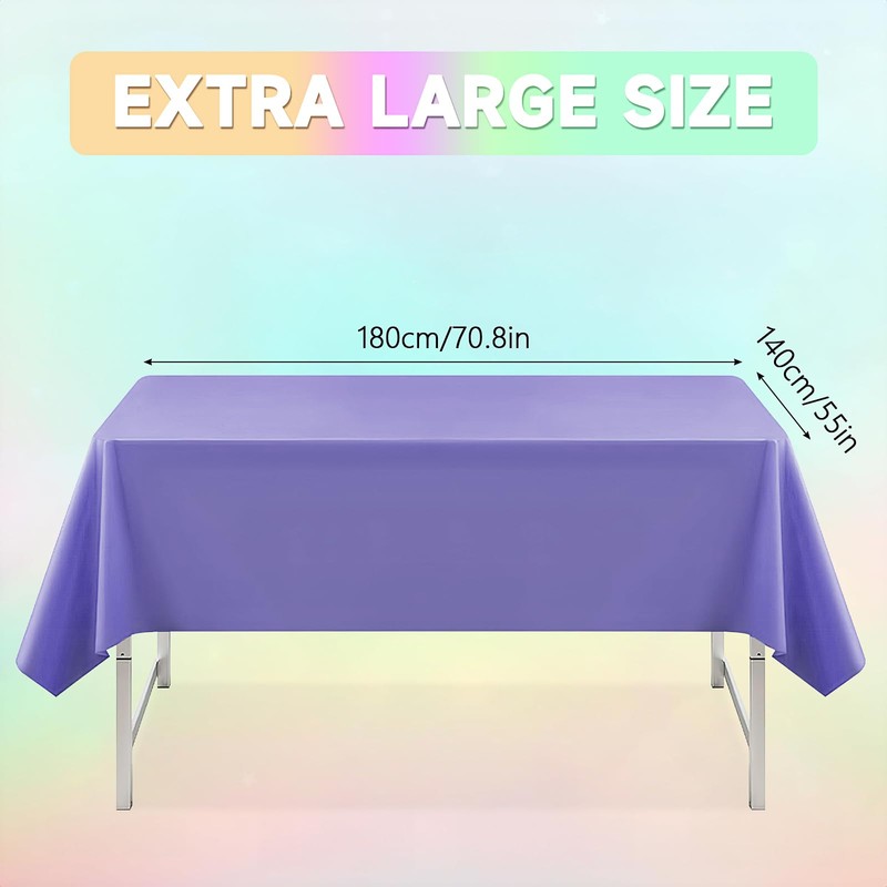 LYCN 12 Pack Colourful Tablecloths, Summer Table Covers, Plastic Rectangle