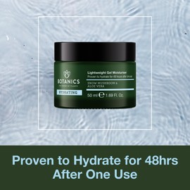 Botanics Lightweight & Hydrating Face Moisturizer for Women & Men - Gel Facial Moisturizer for Dry Skin - Enriched with Snow Mushroom & Aloe Vera - Vegan & Cruelty-Free 48-Hour Hydration (1.69 Fl Oz)