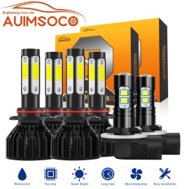 AUIMSOCO For Freightliner M2 106 2011-2017 LED Headlight High Low + Fog light bulbs Kit