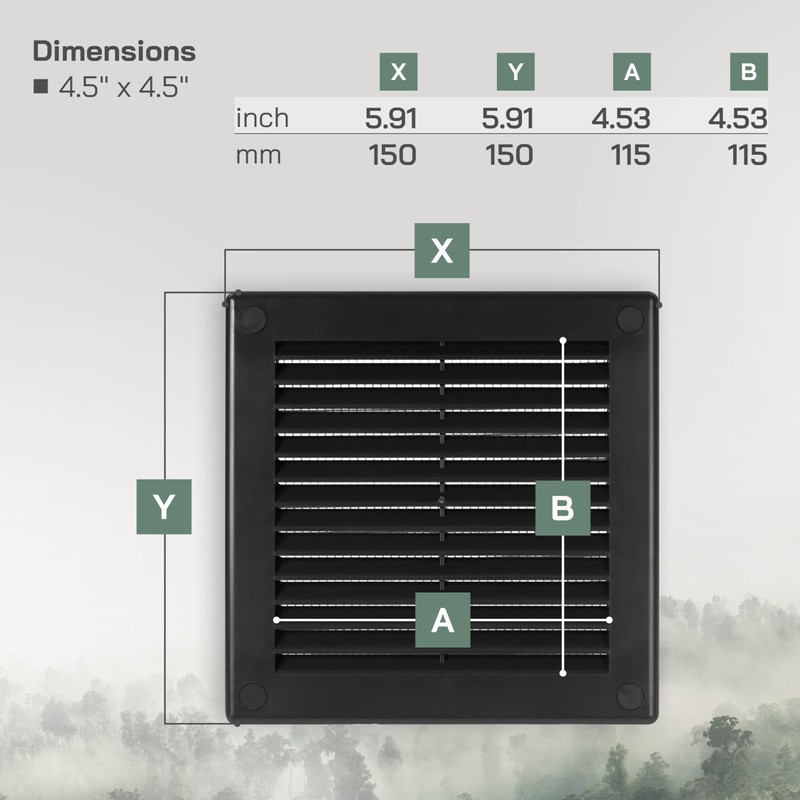 Vent Systems 4.5" x 4.5" Inch (Opening Dimensions) - Pack
