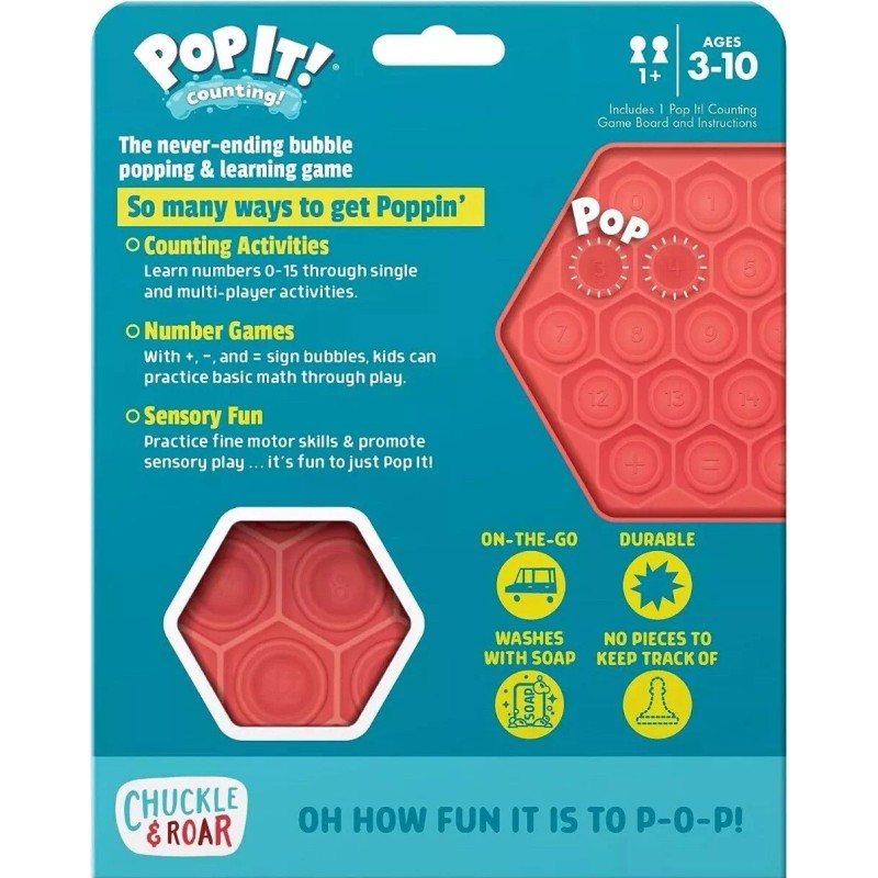 Chuckle & Roar Pop It! Counting Bubble Popping Learning Fidget