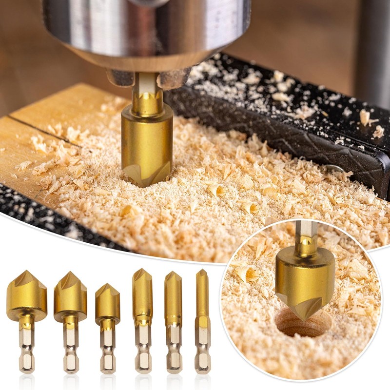 12 PCS Countersink Drill Bit Set, 6 PCS High Speed