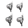 4Pcs Small Caster Wheels 1in Diameter Steel Rubber Rotating Locking