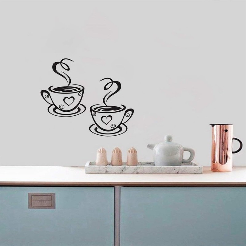 COYUN 2 x Wall Stickers, Coffee Wall Stickers, Coffee Cup,